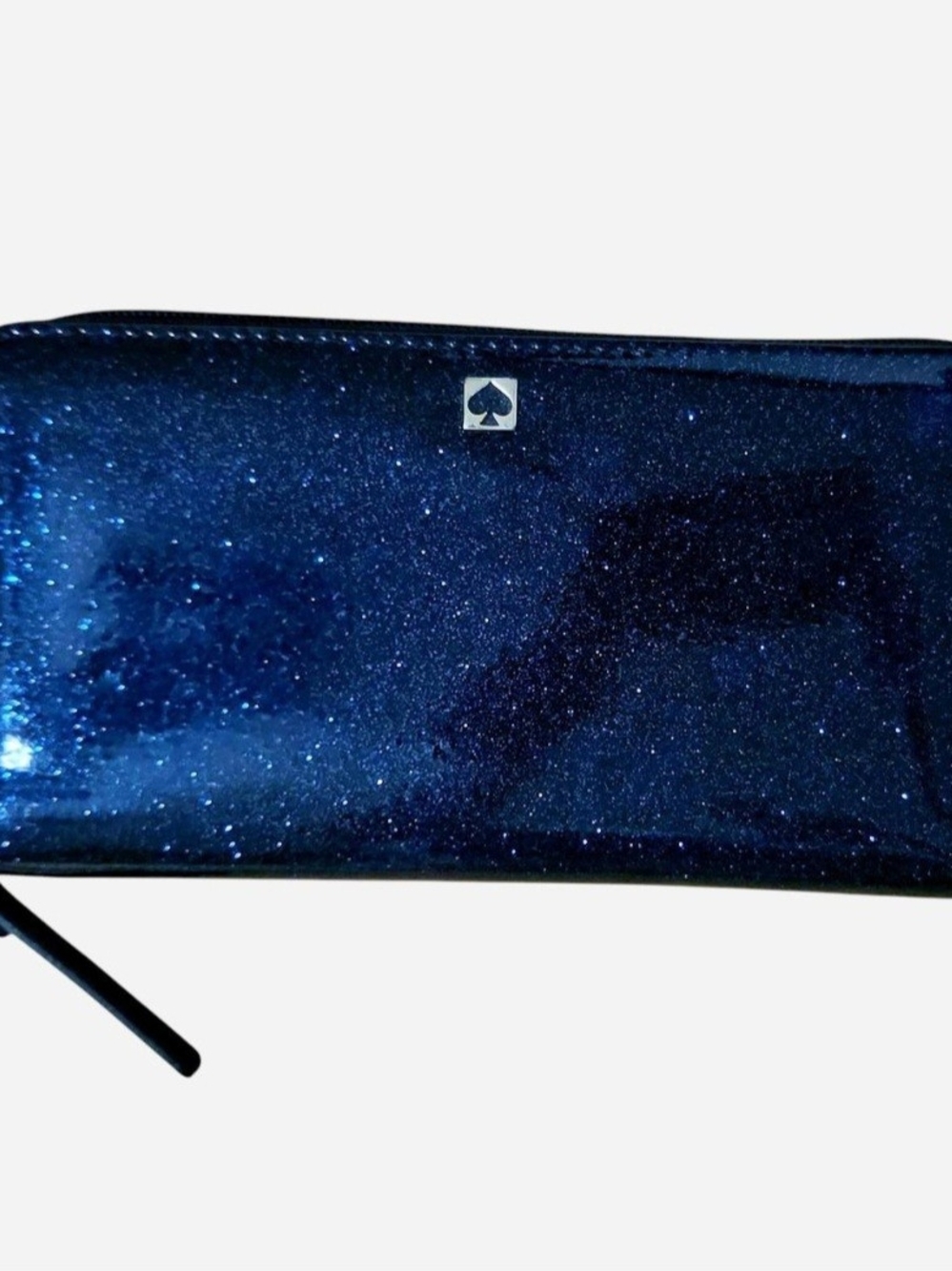 2015 Kate Spade Mavis Street Neda Glitter Lakes Edge Blue Zip Around Wallet